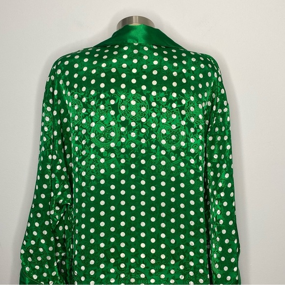 Victoria's Secret Vintage Gold Label Green Polka Dot Robe - Picture 6 of 13